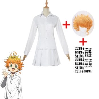 The Promised Neverland Cosplay Costume Student Uniform Emma Norman Ray Cosplay Wig Washable Tattoo Stickers NO.22194/63194/81194 2