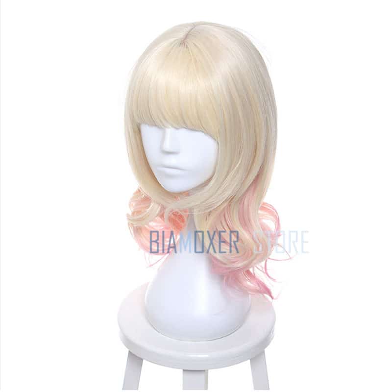 Biamoxer 45cm Diabolik Lovers Yui Komori Cosplay Wigs Blonde Mixed pink Synthetic Hair Perucas Cosplay Wig necklace headwear 3