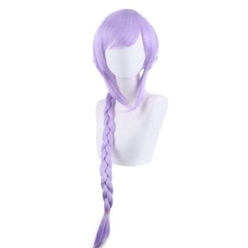 Genshin Impact QIQI Cryo Cosplay Wigs Long Light Purple Braided Wigs Heat Resistant  Hair Halloween Party Role Play 3