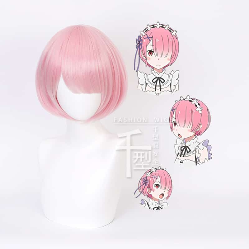 Re：Life in a different world from zero Rem Cosplay Wig Anime Women Ram Costume Hair Synthetic 6