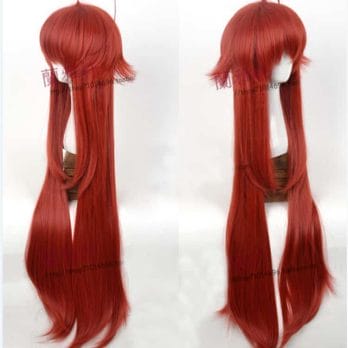 100cm Long High School DxD Rias Gremory Wine Red Heat Resistant Hair Cosplay Costume Wig + Free Wig Cap 2