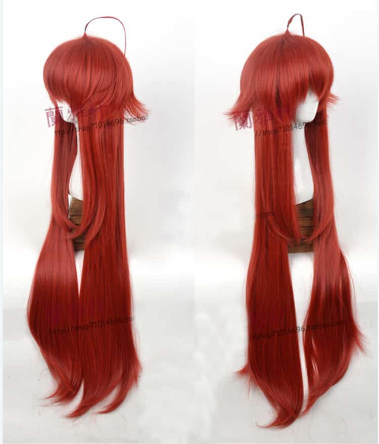 100cm Long High School DxD Rias Gremory Wine Red Heat Resistant Hair Cosplay Costume Wig + Free Wig Cap 2