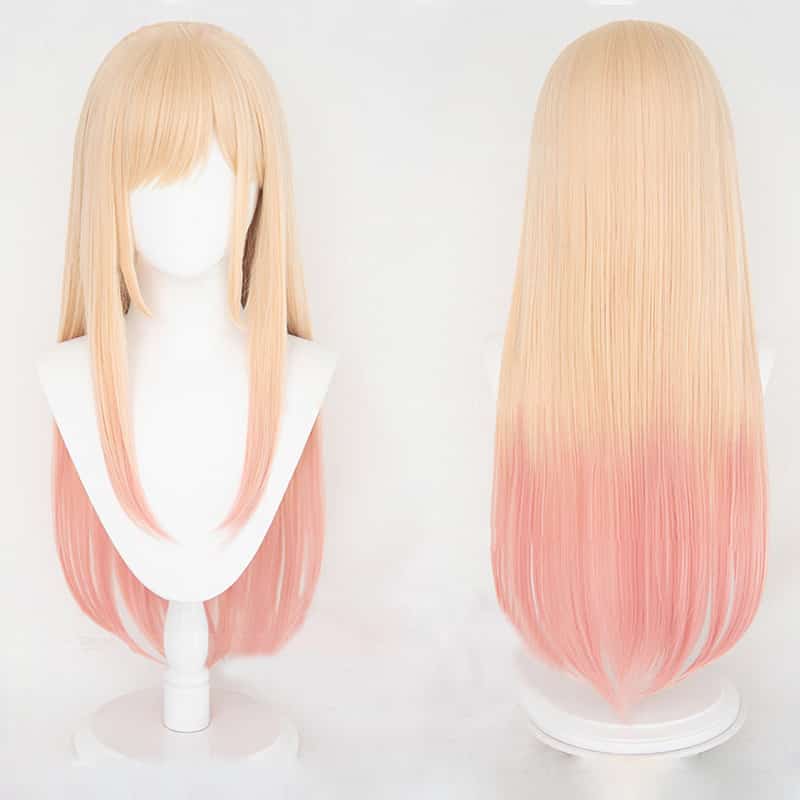 High Quality Anime My Dress-Up Darling Marin Kitagawa Cosplay Wigs Long Pink Gradient Heat Resistant Hair Party Wig + a wig cap 1