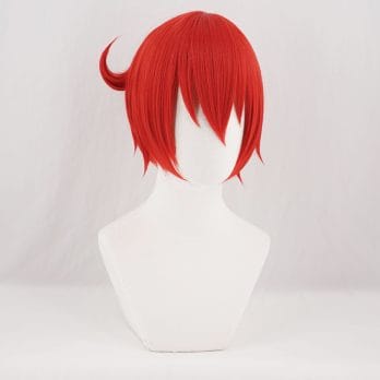 Cells At Work AE3803 RBC Seqkeqkyuu Red Blood Cell Cosplay Wigs Short  Red Synthetic Hair Costume Role Play Wig 2