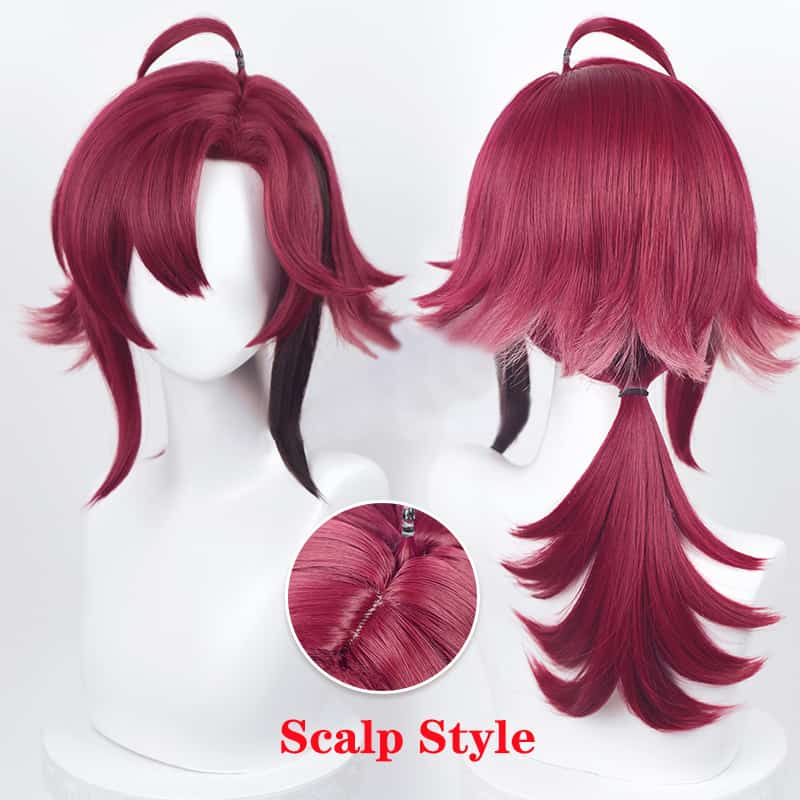 55cm Long Shikanoin Heizou Cosplay Wig Game Genshin Impact Cosplay Gradient Heat Resistant Synthetic Hair Party Wigs + Wig Cap 2