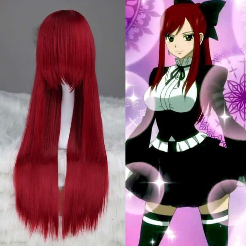 Anime fairy tail erza scarlet Wig Perücke 3