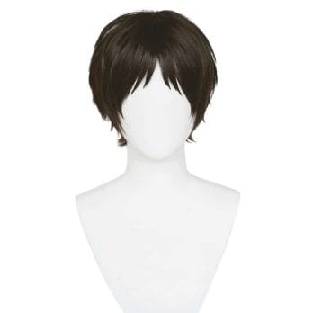 Anime Cosplay Shinji Ikari Wig Cosplay Wigs Ikari Short Brown Black Heat Resistant Synthetic Hair Wig + Wig Cap 1
