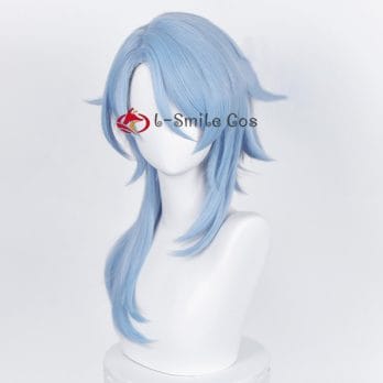Game Genshin Impact Kamisato Ayato Blue Long Cosplay Wig Cosplay Anime Cosplay Wig Heat Resistant Anime Party Wigs + Wig Cap 5