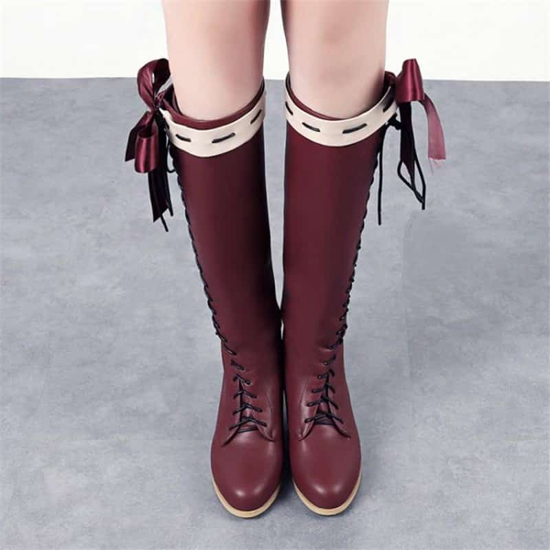 Anime Violet Evergarden Cos Lolita Boots Cosplay Customized Cosplay Shoes Ladies Fashion Leisure Cartoon Bow Pu Lolita Shoes 1
