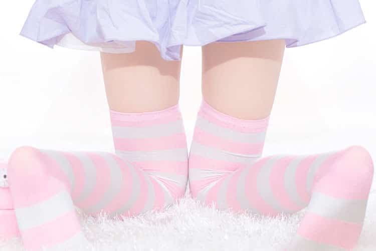 Kawaii Kniestrümpfe Streifen lange Socken Femboy Kawaii Girl 15