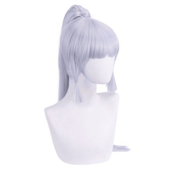 Genshin Impact Kamisato Ayaka Cosplay Wig 75cm Wig Silver Blue Wig Cosplay Anime Wigs Heat Resistant Synthetic Wigs Halloween 4