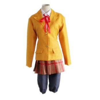 Anime Prison School Kurihara Mari Midorikawa Hana Cosplay Costume School Uniforms Brown Jacket Coat Top Cosplay Wig Shoes Suits 4