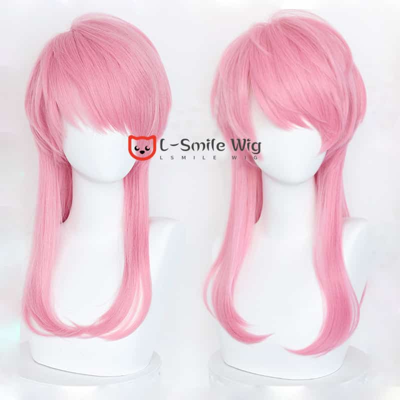 Tokyo Revengers Sanzu Haruchiyo Pink Long 55cm Cosplay Wig Heat Resistant Halloween Man Anime Wigs + Free Wig Cap 2
