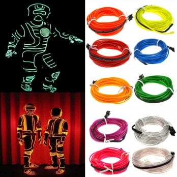 Glow EL Wire Cable LED Neon Christmas Dance Party DIY Costumes Clothing Luminous Car Light Decoration Clothes Ball Rave 1m/3m/5m 4