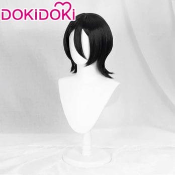 DokiDoki Anime Bleach Cosplay Kuchiki Rukia Cosplay Wig Women Halloween Rukia Cosplay Black Hair Heat Resistant Synthetic 2