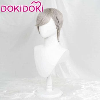 DokiDoki Game Genshin Impact Cosplay Wig Lyney Cosplay Men Wig Genshin Impact Lyney Short Hair Heat Resistant Synthetic 2