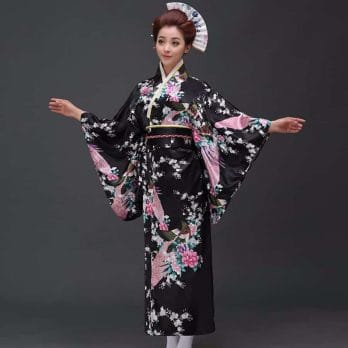 Fashion National Trends Women Sexy Kimono Yukata With Obi Novelty Evening Dress Japanese Cosplay Costume Floral One Size 1