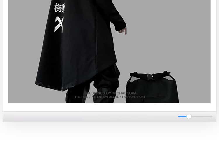 Emo Men Japanese Harajuku Oversize Hoodie Techwear Mantel Tokyo Streetwear 15