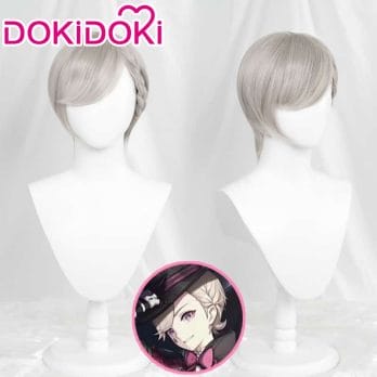 DokiDoki Game Genshin Impact Cosplay Wig Lyney Cosplay Men Wig Genshin Impact Lyney Short Hair Heat Resistant Synthetic 1