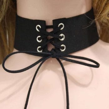 Sexy Harajuku Lace Up Anime Jewelry Velvet Leather Vintage Punk Gothic Choker Necklace for Women Girl Jewelry Gift 1