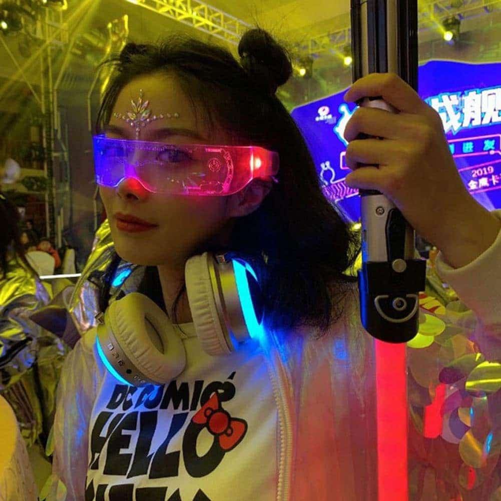 LED Brille Cyberpunk Neon Bar Party LED Rave Techwear 5