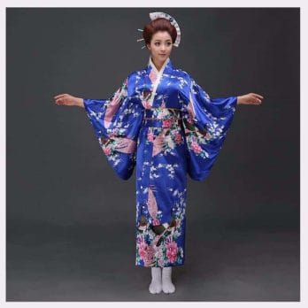Fashion National Trends Women Sexy Kimono Yukata With Obi Novelty Evening Dress Japanese Cosplay Costume Floral One Size 2