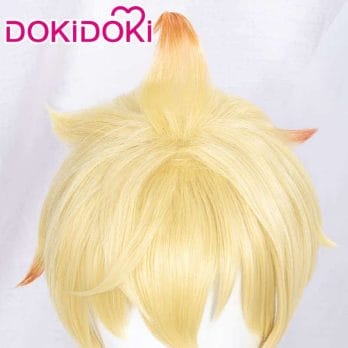 DokiDoki Game Genshin Impact Cosplay Halloween Mika Cosplay Wig Genshin Impact Mika Wig Blonde Short Hair 4