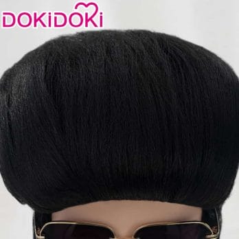 DokiDoki Game Genshin Impact Cosplay Liben Cosplay Wig Genshin Impact Liben Hair Black Cosplay Men Glasses 4