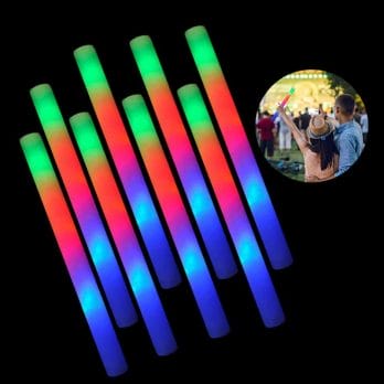 5pcs Glow Sticks Bulk Light-Up LED Colorful Foam Stick Cheer Batons Rally Rave Kids Birthday Party Concert Luminous Toy Supplies 4