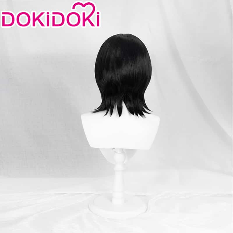 DokiDoki Anime Bleach Cosplay Kuchiki Rukia Cosplay Wig Women Halloween Rukia Cosplay Black Hair Heat Resistant Synthetic 3