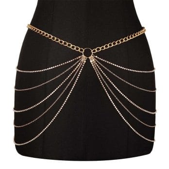 Sexy Waist Chain Belt Layered Rhinestone  Belly Body Chain  Fashion Trend Jewelry For Women  Festival Rave  Party Accessories 3