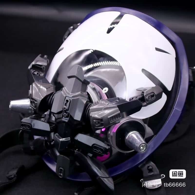 Cyberpunk Gasmaske Scifi Helm Maske LED 9