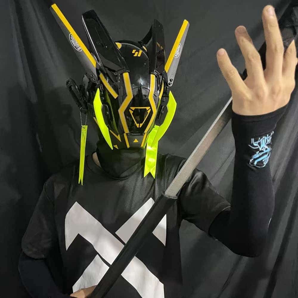 Cyberpunk Maske Helm Led 12