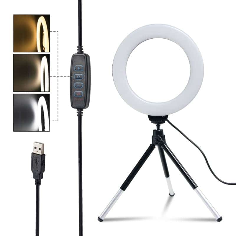 6 Inch USB Ring Light Lamp Selfie Light Social Media Content Creator Light 2