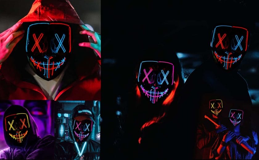 2022 Halloween Maske LED Light up Cyberpunk 26