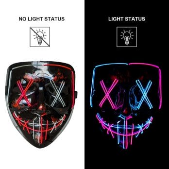 2022 Halloween Maske LED Light up Cyberpunk 2