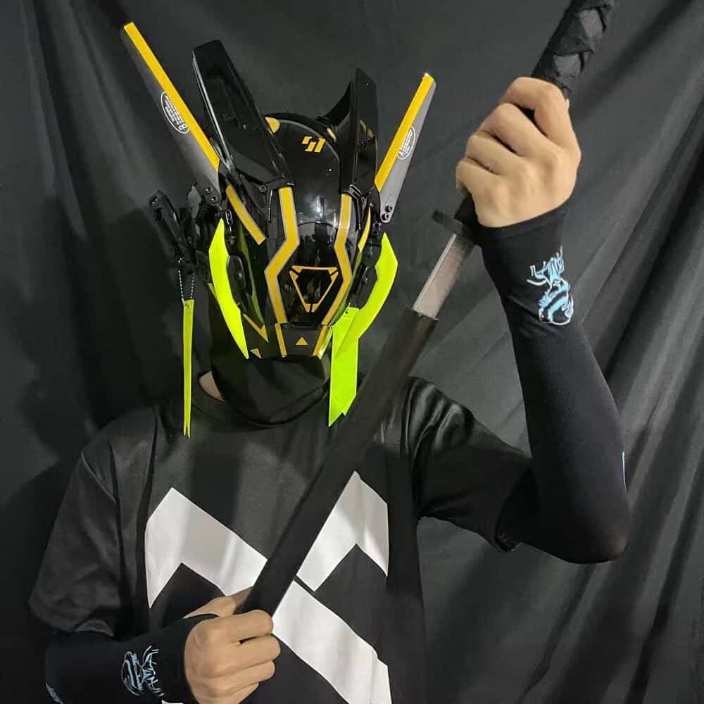 Cyberpunk Maske Helm Led 10