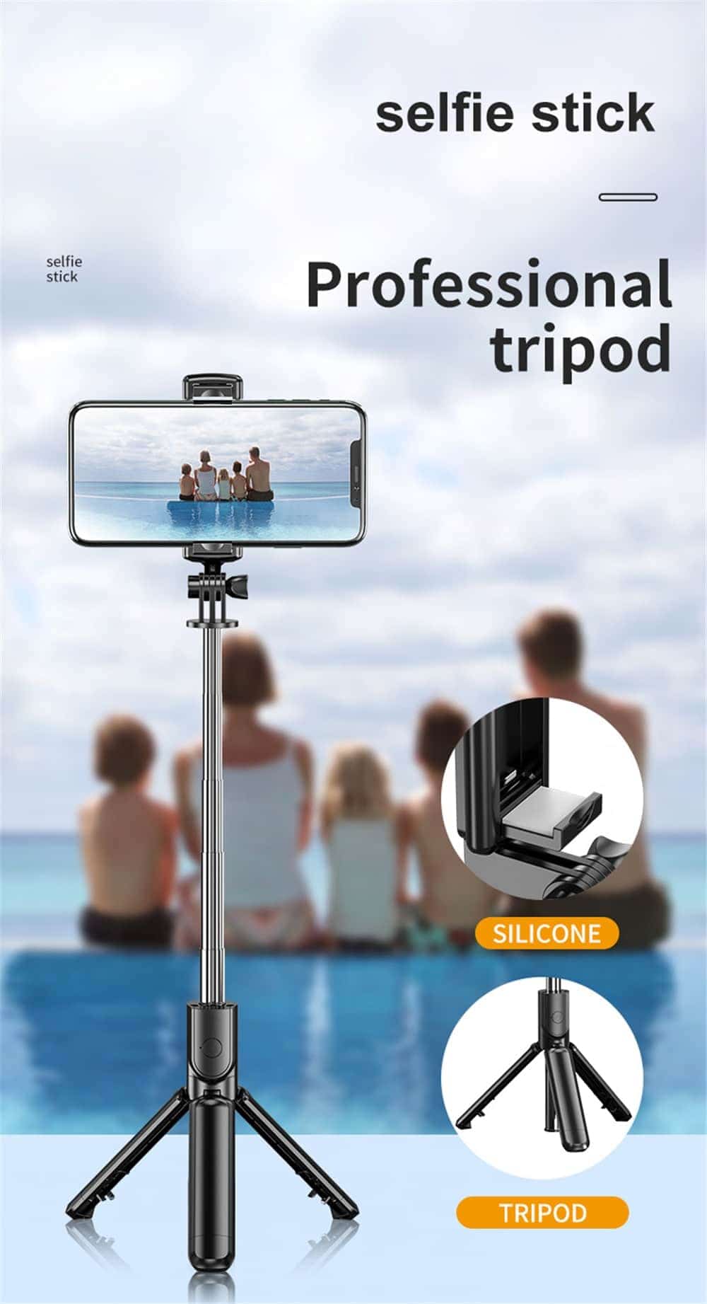 Wireless Bluetooth Selfie Stick Handy iPhone Android 46