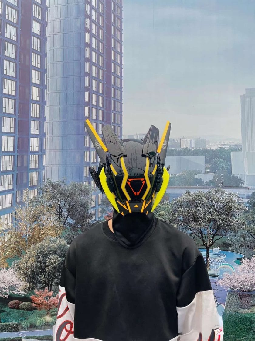 Cyberpunk Maske Helm Led 11