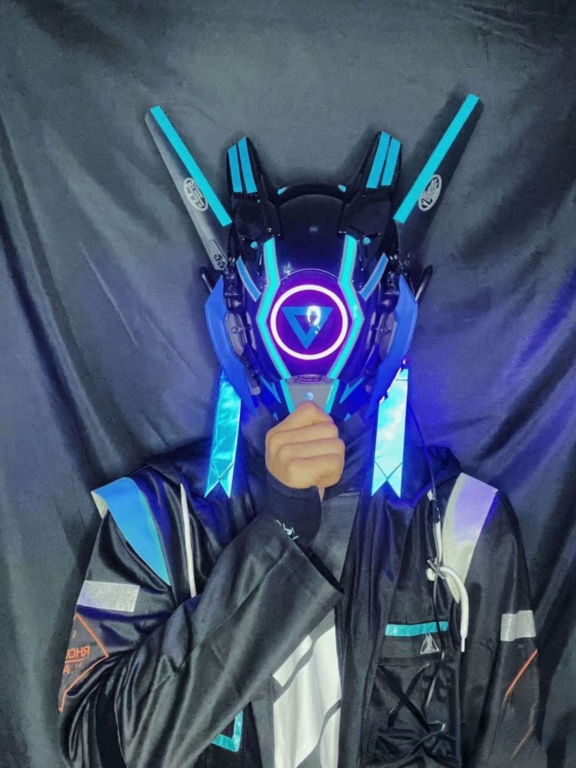 Cyberpunk Maske Helm Led 5