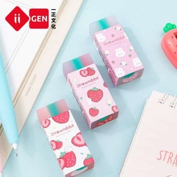 Sweet Strawberry Rabbit Soft Rubber Eraser Kawaii School Office Supplies for Students Cool Prizes Stationery Korean 4