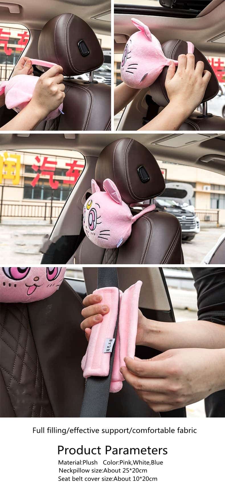 Kawaii Auto Plushies Sitzgurt Kissen 3