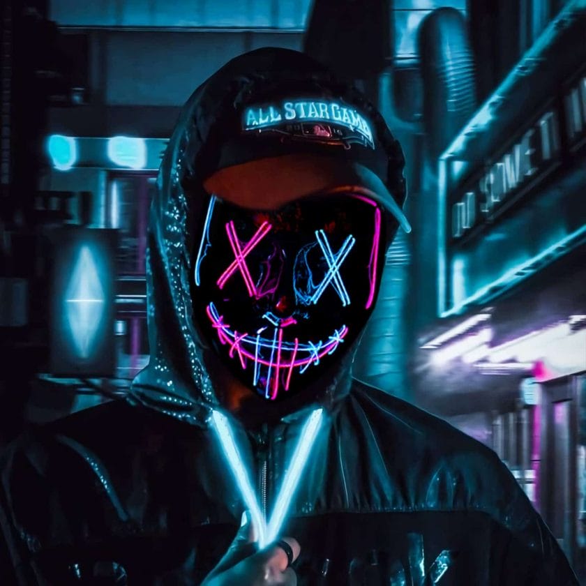 2022 Halloween Maske LED Light up Cyberpunk 28