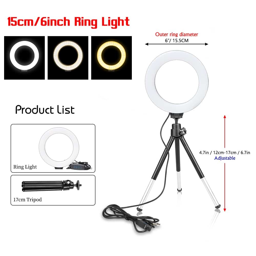 6 Zoll USB Ringlicht Lampe Selfie Leuchte Social Media Content Creator Licht 1