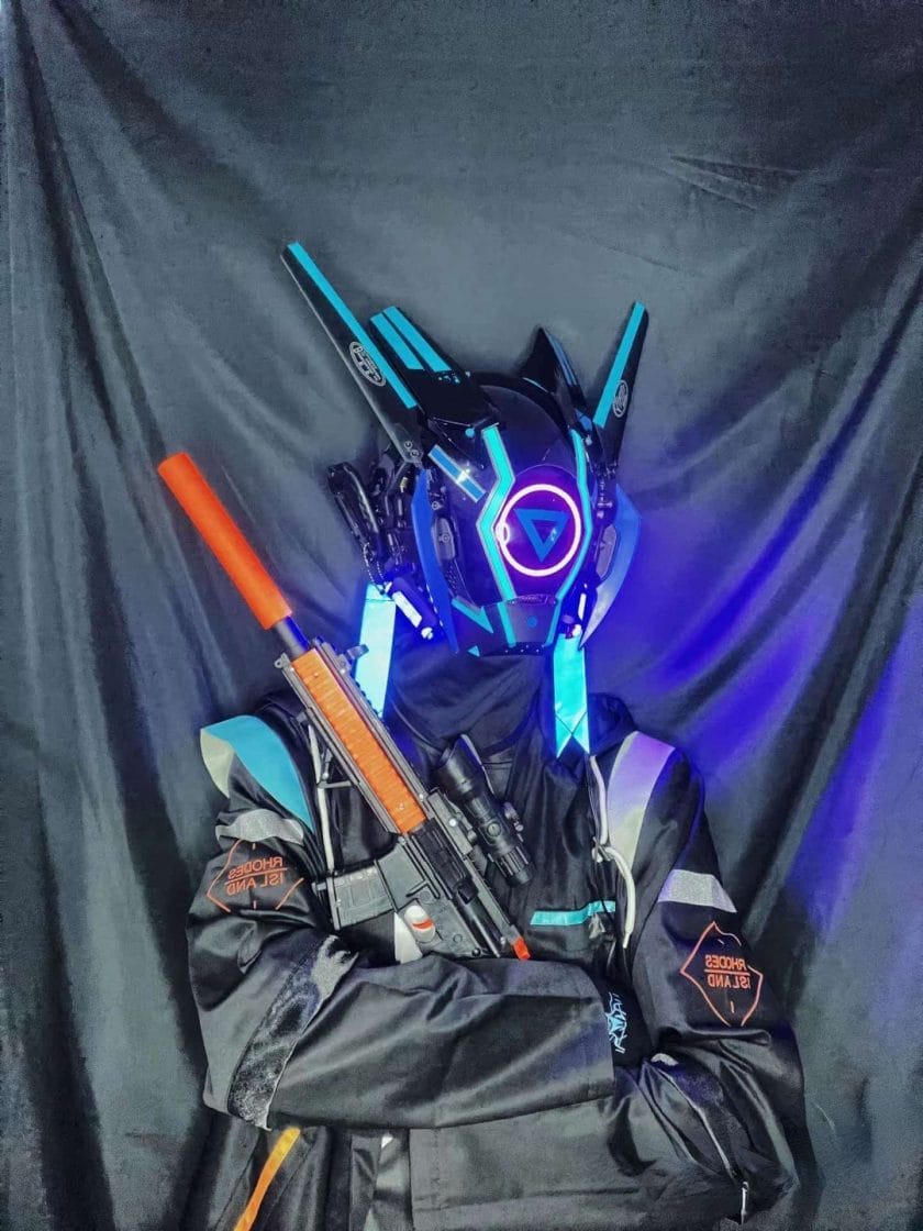 Cyberpunk Maske Helm Led 4