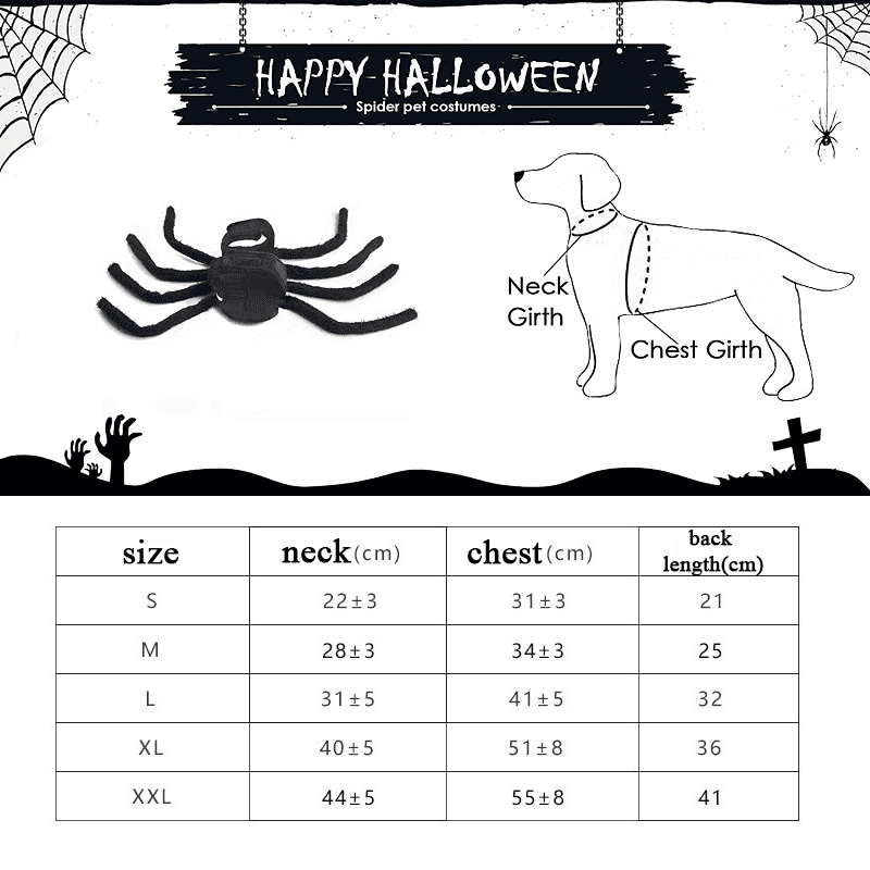 Halloween Spinnen Hunde Kostüm Tierkostüm 20