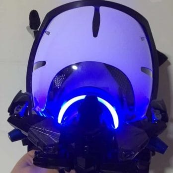 Cyberpunk Gasmaske Scifi Helm Maske LED 4