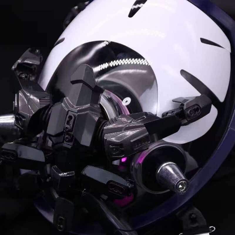 Cyberpunk Gasmaske Scifi Helm Maske LED 3