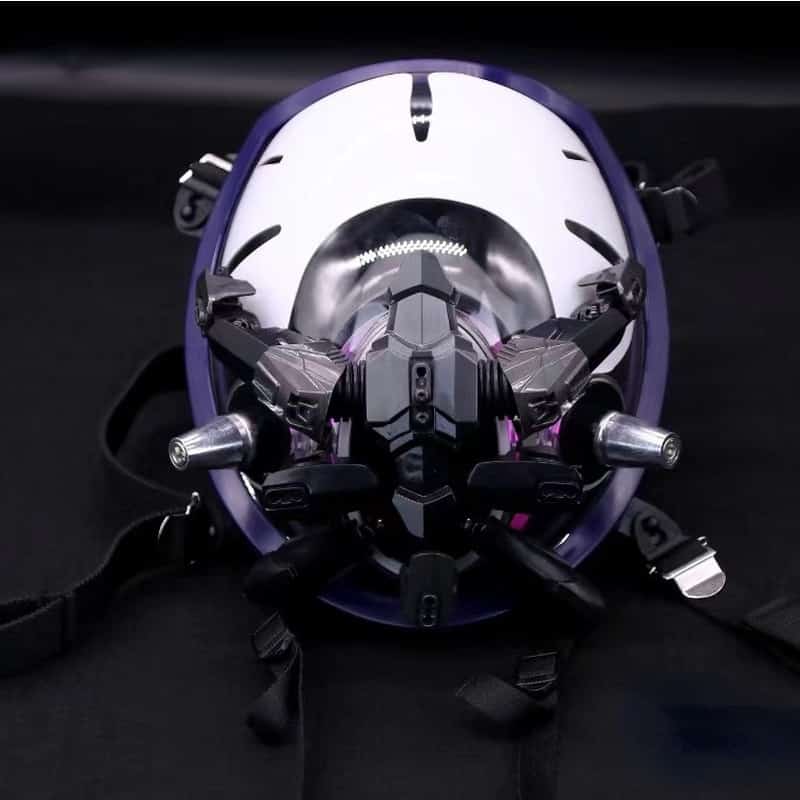 Cyberpunk Gasmaske Scifi Helm Maske LED 11