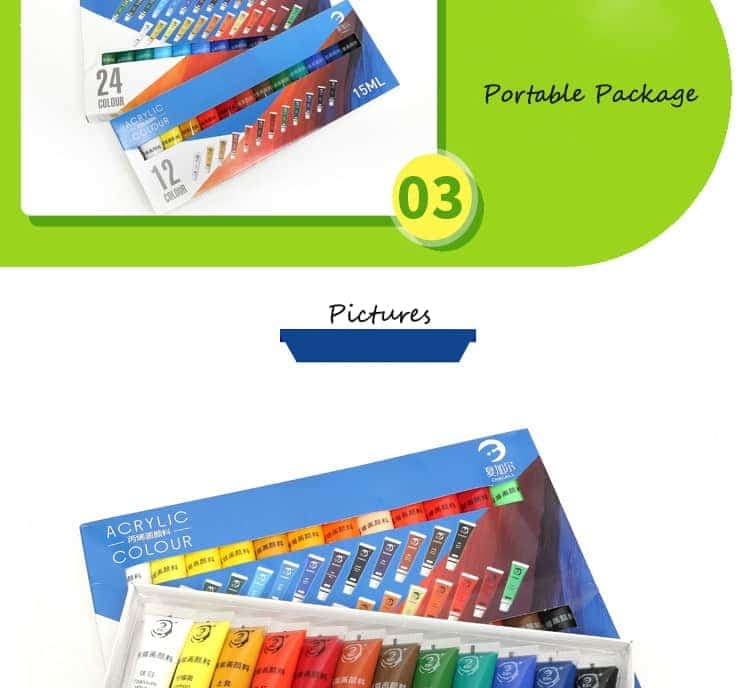 12/24 Colors 15ML Acrylfarben Set Cosplay Crafting Farben 8